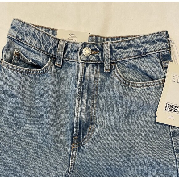 NWT H&M Ultra High Rrise Wide Leg Jeans Size 0 - Picture 4 of 16